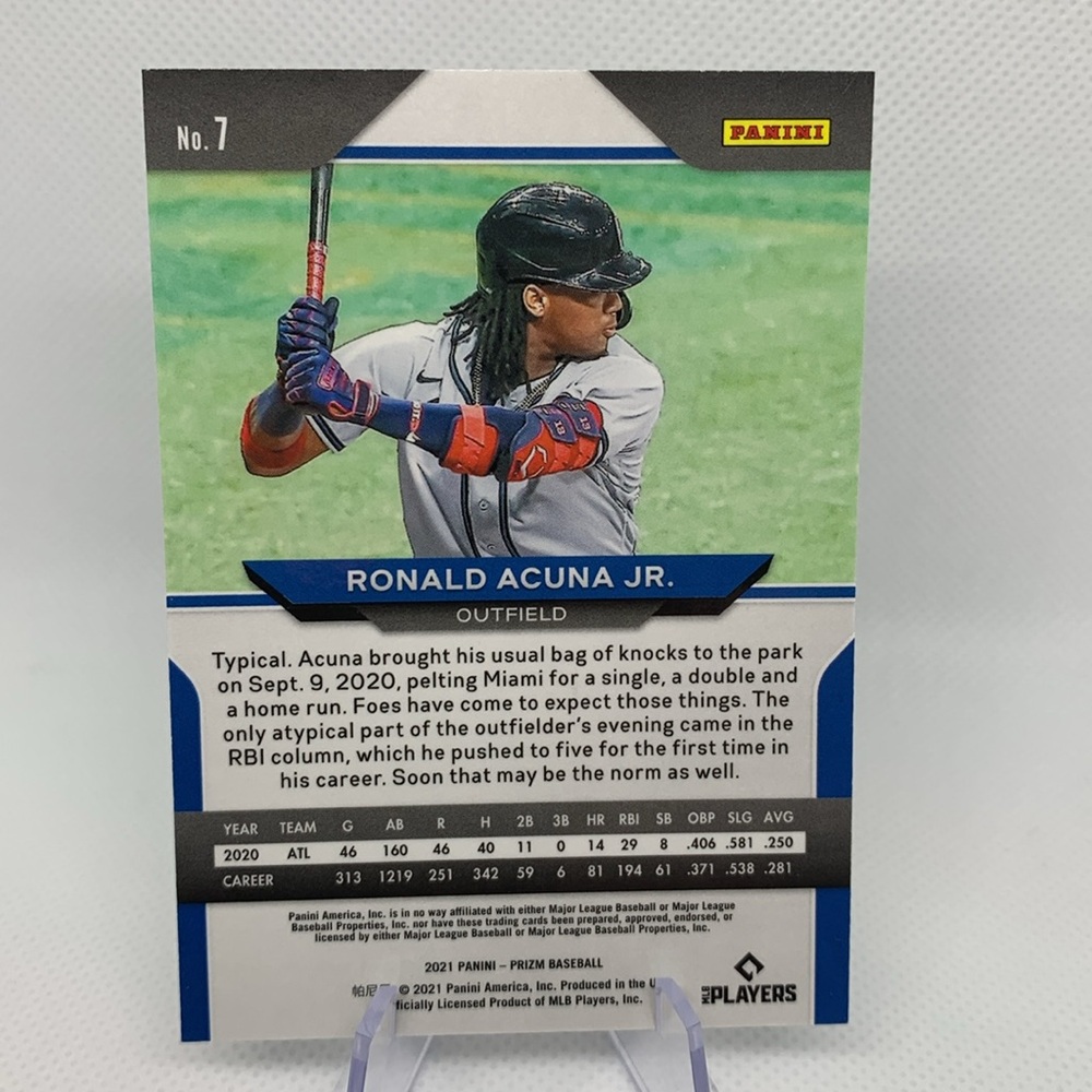 Ronald Acuna Jr. MLB Baseball Cards Atlanta Braves All Star Outfielder Perfect - Picture 4 of 6